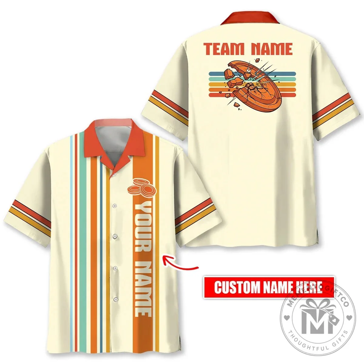 Personalized Clay Shooting Vintage Orange Hawaiian Shirt