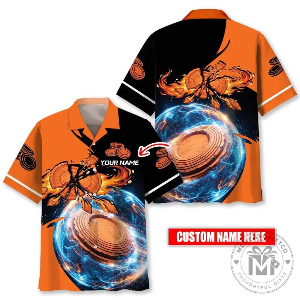 Personalized Clay Shooting Skeet Target Orange Hawaiian Shirt Personalized Clay Shooting Skeet Target Orange Hawaiian Shirt