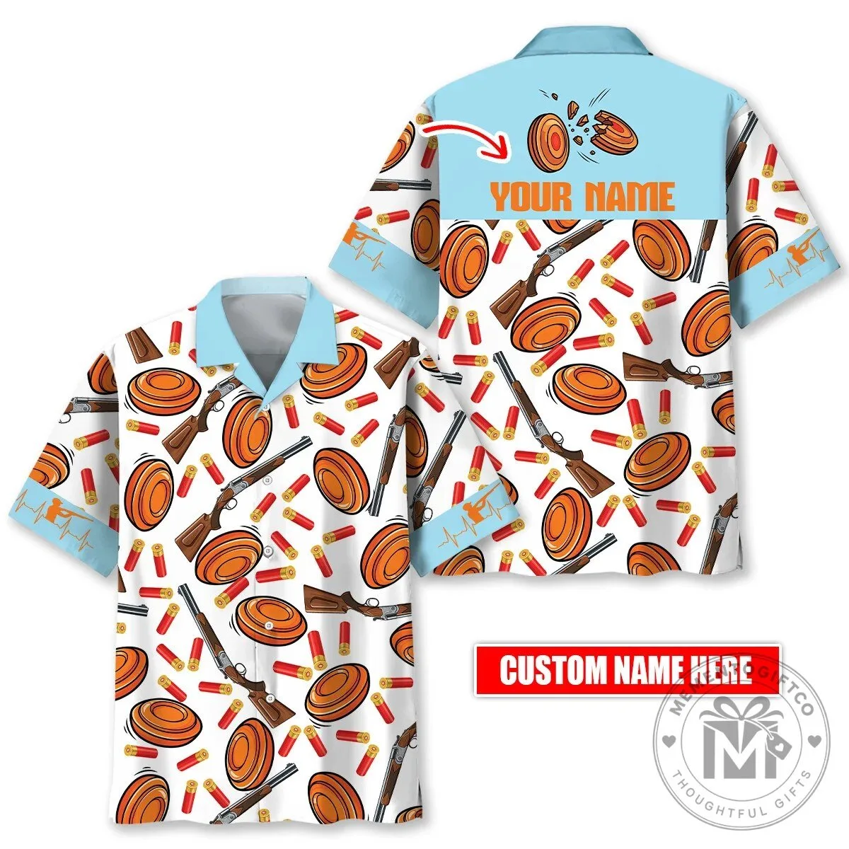 Personalized Clay Shooting Shotgun Skeet Trap Shooting Hawaiian Shirt