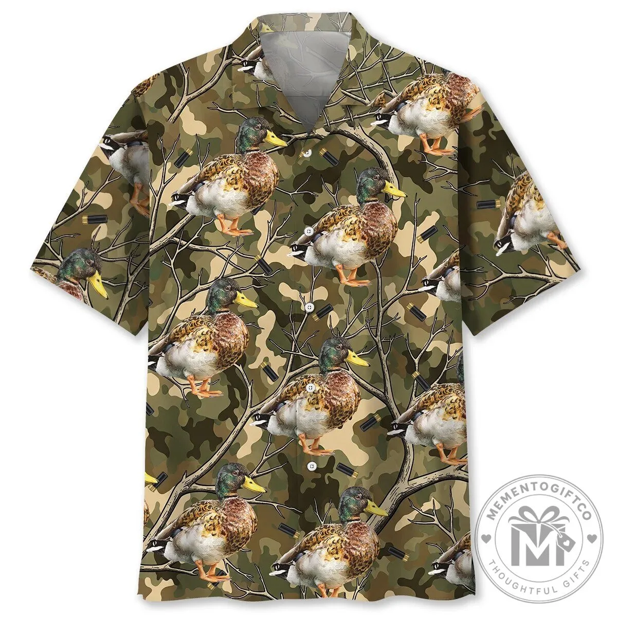 Mallard Duck Hunting Camouflage Hawaiian Shirt