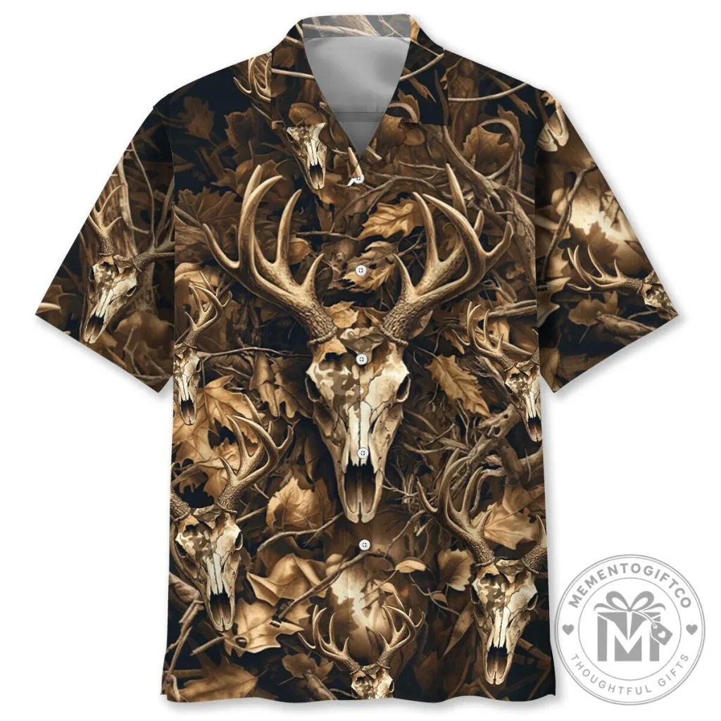 Deer Hunting Brown Camouflage Hawaiian Shirt Deer Hunting Brown Camouflage Hawaiian Shirt