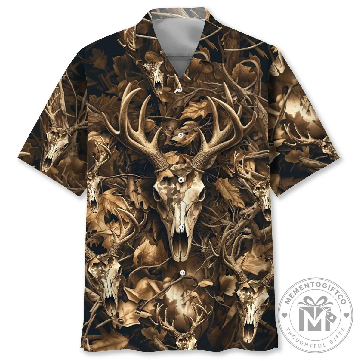 Deer Hunting Brown Camouflage Hawaiian Shirt