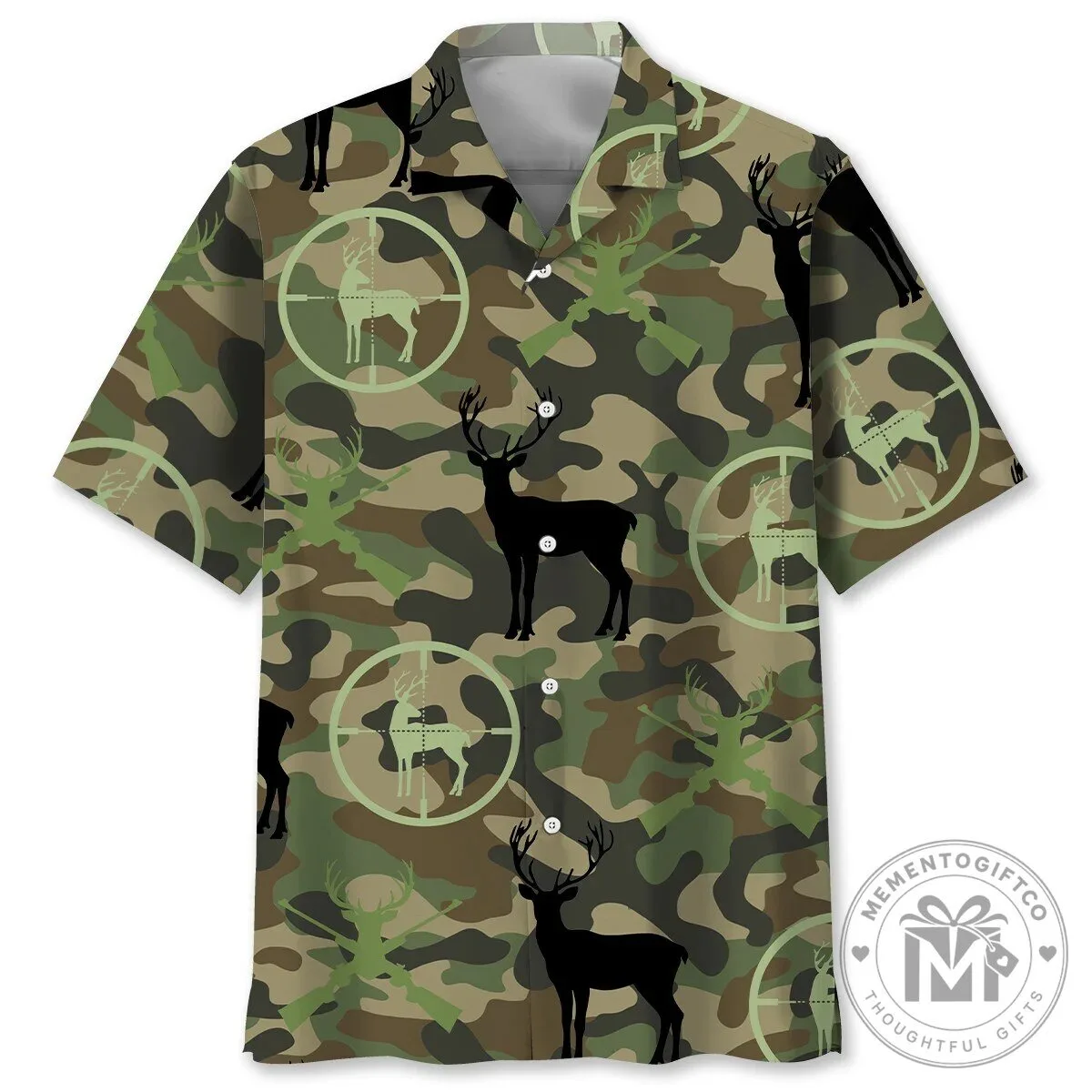 Deer Hunting Camouflage Scope Pattern Hawaiian Shirt 1 Deer Hunting Camouflage Scope Pattern Hawaiian Shirt
