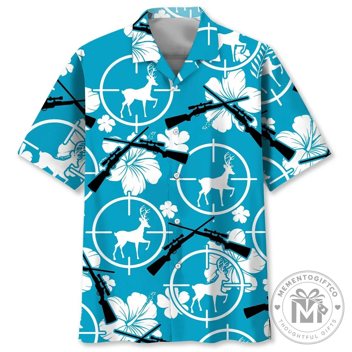 Deer Hunting Rifle Scope Tropical Hawaiian Shirt