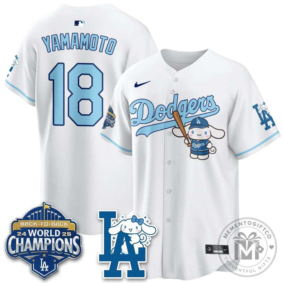 Los Angeles Dodgers Shohei Ohtani Cinnamoroll Edition Baseball Jersey 45 Los Angeles Dodgers Shohei Ohtani Cinnamoroll Edition Baseball Jersey