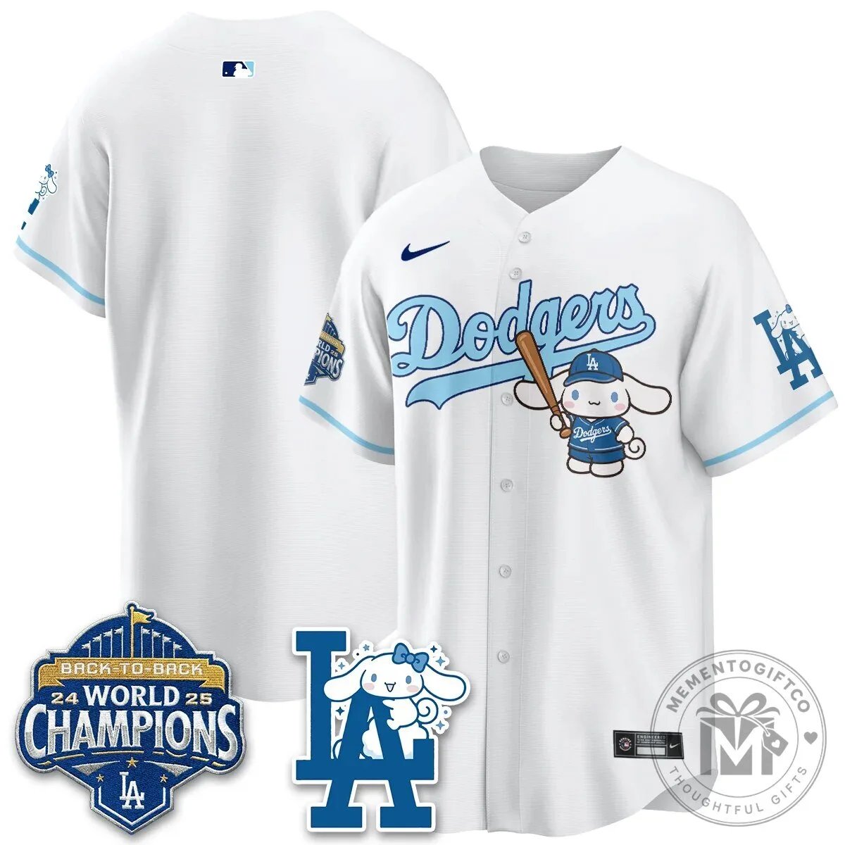 Los Angeles Dodgers Shohei Ohtani Cinnamoroll Edition Baseball Jersey 49 Los Angeles Dodgers Shohei Ohtani Cinnamoroll Edition Baseball Jersey