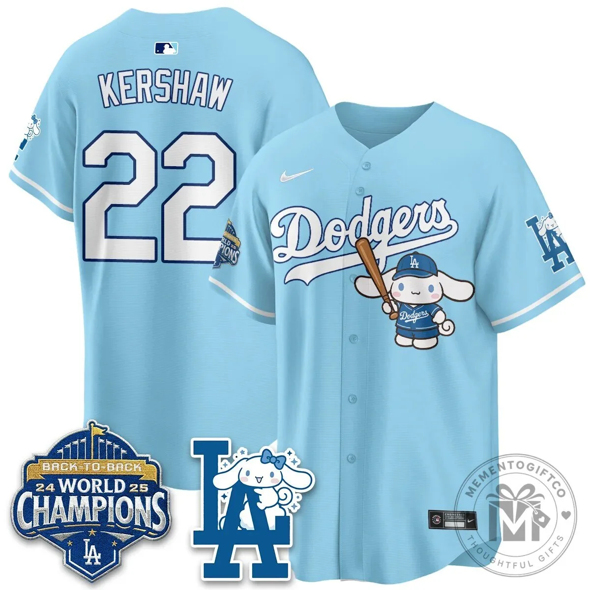 Los Angeles Dodgers Shohei Ohtani Cinnamoroll Edition Baseball Jersey 73 Los Angeles Dodgers Shohei Ohtani Cinnamoroll Edition Baseball Jersey