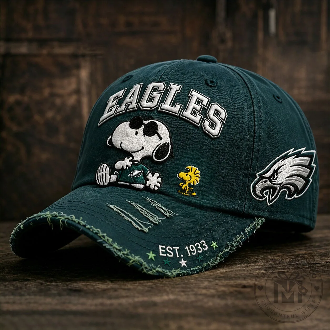 Philadelphia Eagles Snoopy Distressed Baseball Cap Hat