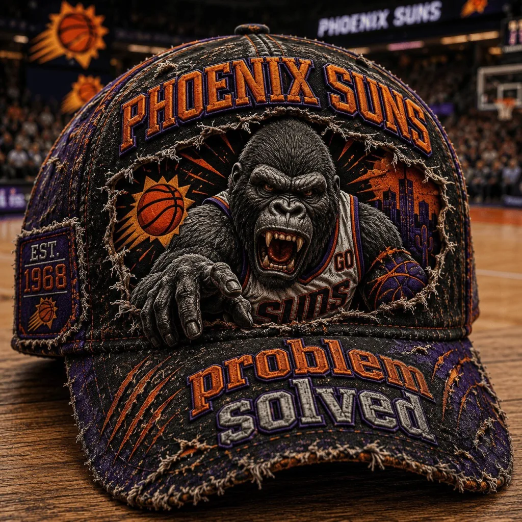 Phoenix Suns Gorilla Mascot Distressed Black Baseball Cap Hat Phoenix Suns Gorilla Mascot Distressed Black Baseball Cap Hat