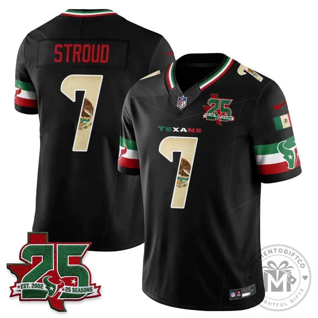 C.J. Stroud Houston Texans Jersey - 25 Seasons, Mexico Style Football Apparel C.J. Stroud Houston Texans Jersey - 25 Seasons, Mexico Style Football Apparel