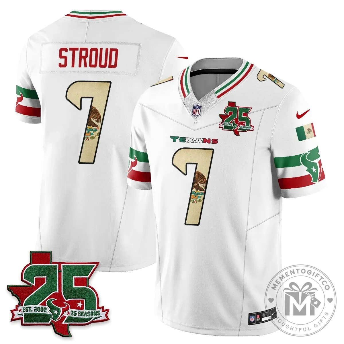 C.J. Stroud Houston Texans Jersey - 25 Seasons, Mexico Style Football Apparel 62 C.J. Stroud Houston Texans Jersey - 25 Seasons, Mexico Style Football Apparel