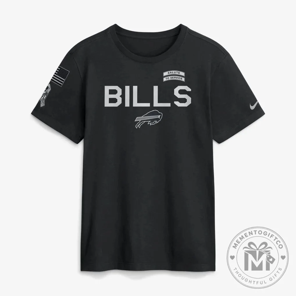 Buffalo Bills Black 2026 Salute to Service Football Team T-Shirt