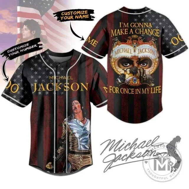 Michael Jackson I'm Gonna Make A Change For Once In My Life Baseball Jersey