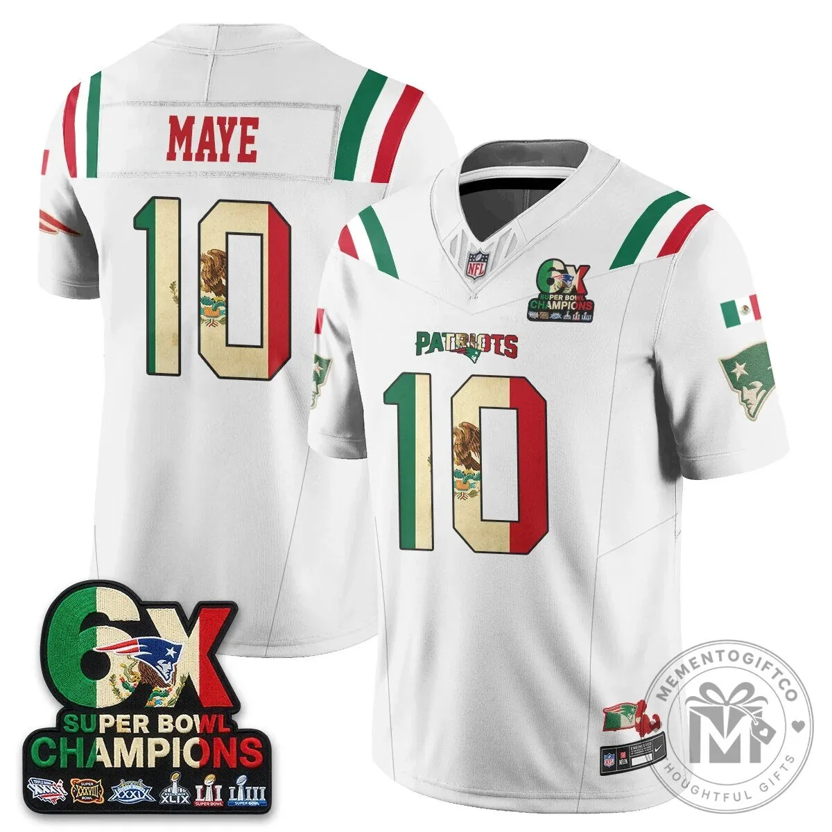 Mexico Edition Super Bowl Champions Jersey for New England Patriots Football