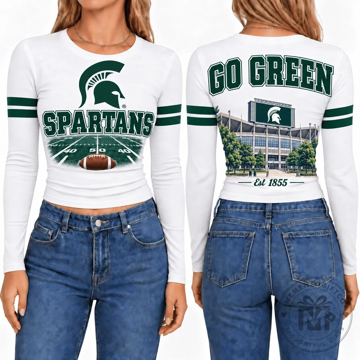 Michigan State Spartans Football Field Long Sleeve Shirt