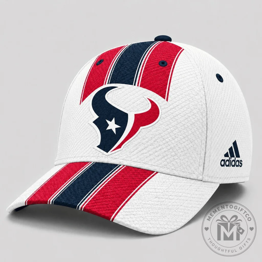 Houston Texans NFL Football Team White Striped Adjustable Cap Hat Houston Texans NFL Football Team White Striped Adjustable Cap Hat