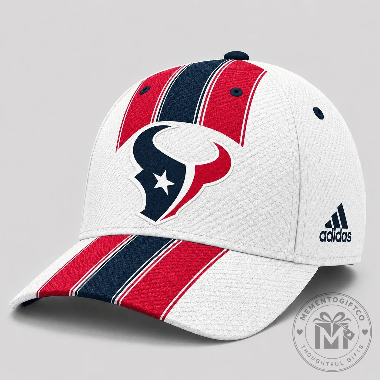 Houston Texans NFL Football Team White Striped Adjustable Cap Hat