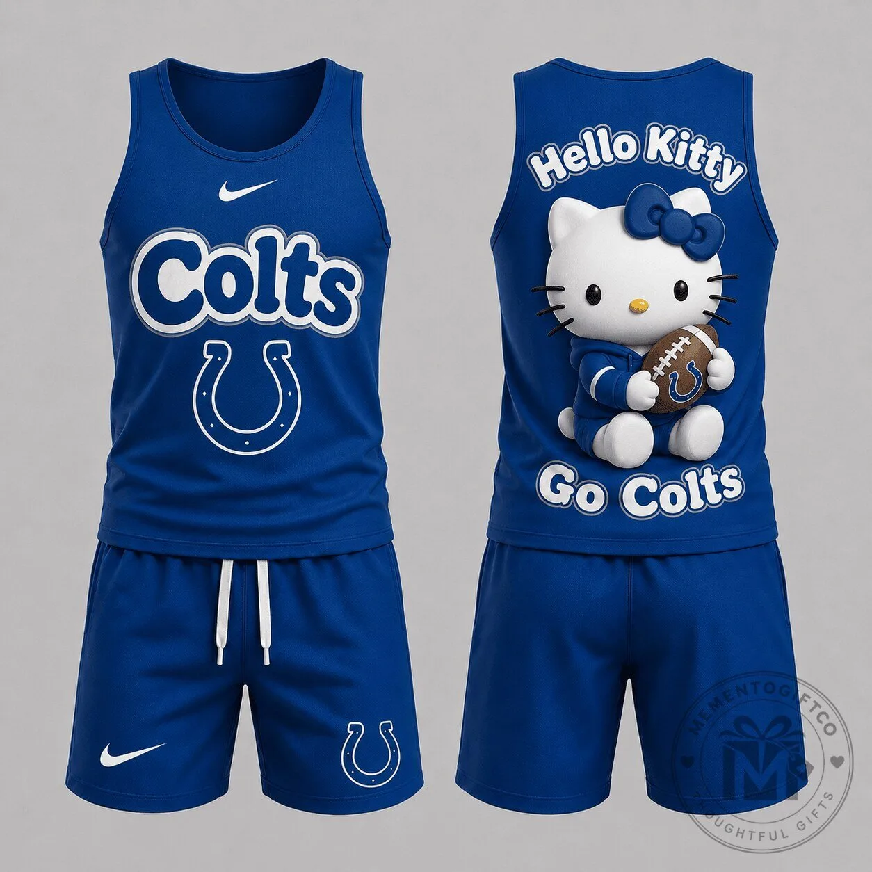 Hello Kitty Football Shorts and Tank Top Set for Indianapolis Colts Fans