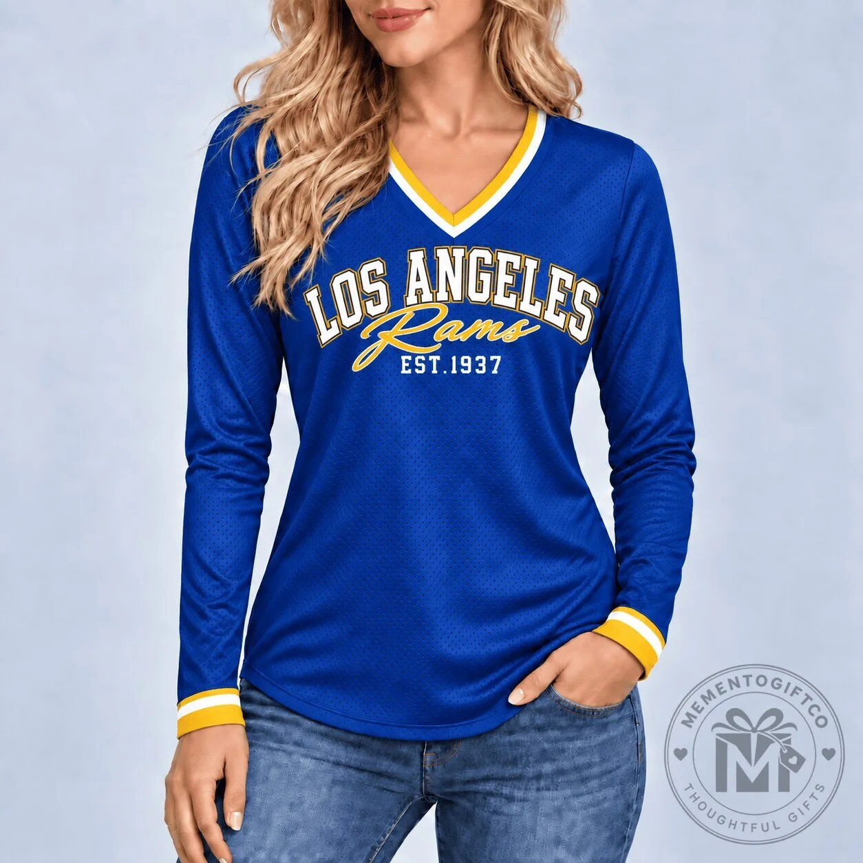 Los Angeles Rams Established 1937 Heritage Long Sleeve Jersey for Women