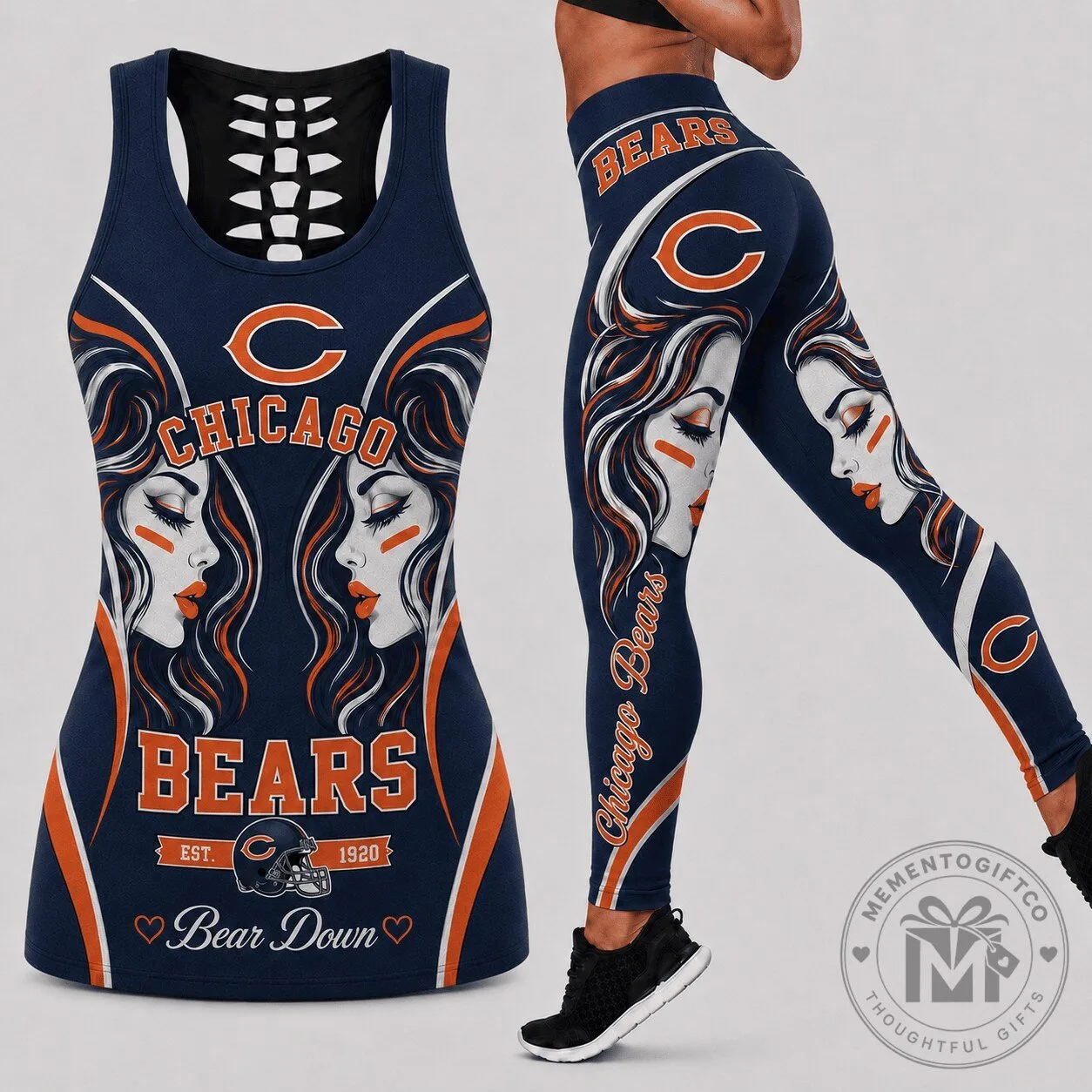 Chicago Bears NFL Football Team Women's Hollow Back Tank Top