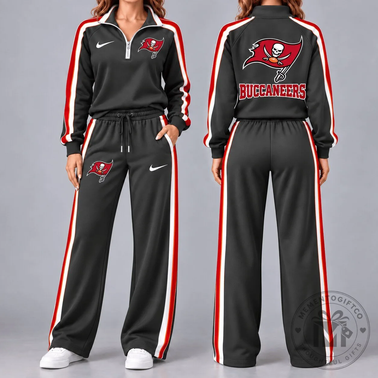 Tampa Bay Buccaneers Women's Quarter-Zip Jacket and Pants Tracksuit Set
