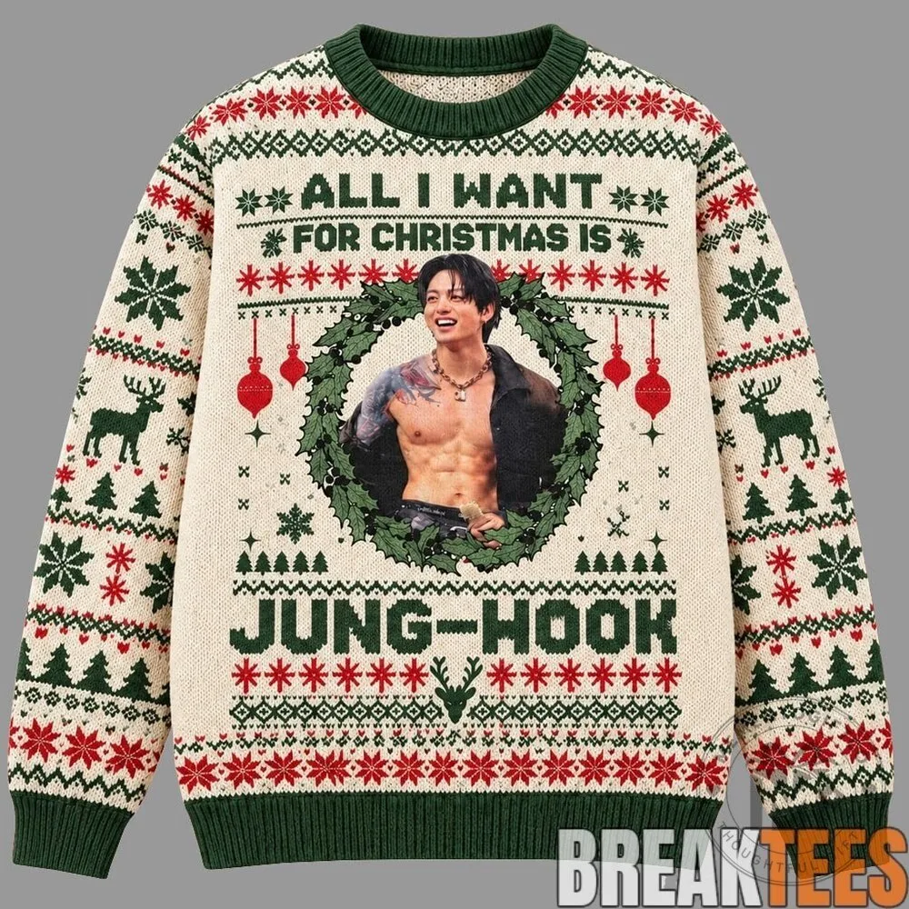 Jungkook All I Want For Christmas Is You Holiday Crewneck Sweater 2 Jungkook All I Want For Christmas Is You Holiday Crewneck Sweater