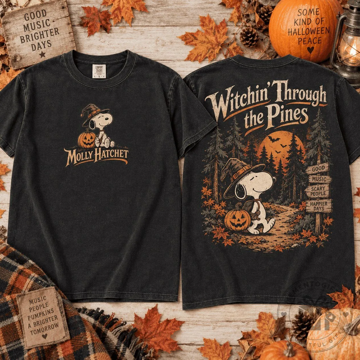 Snoopy Molly Hatchet Witchin' Through The Pines Halloween T-Shirt