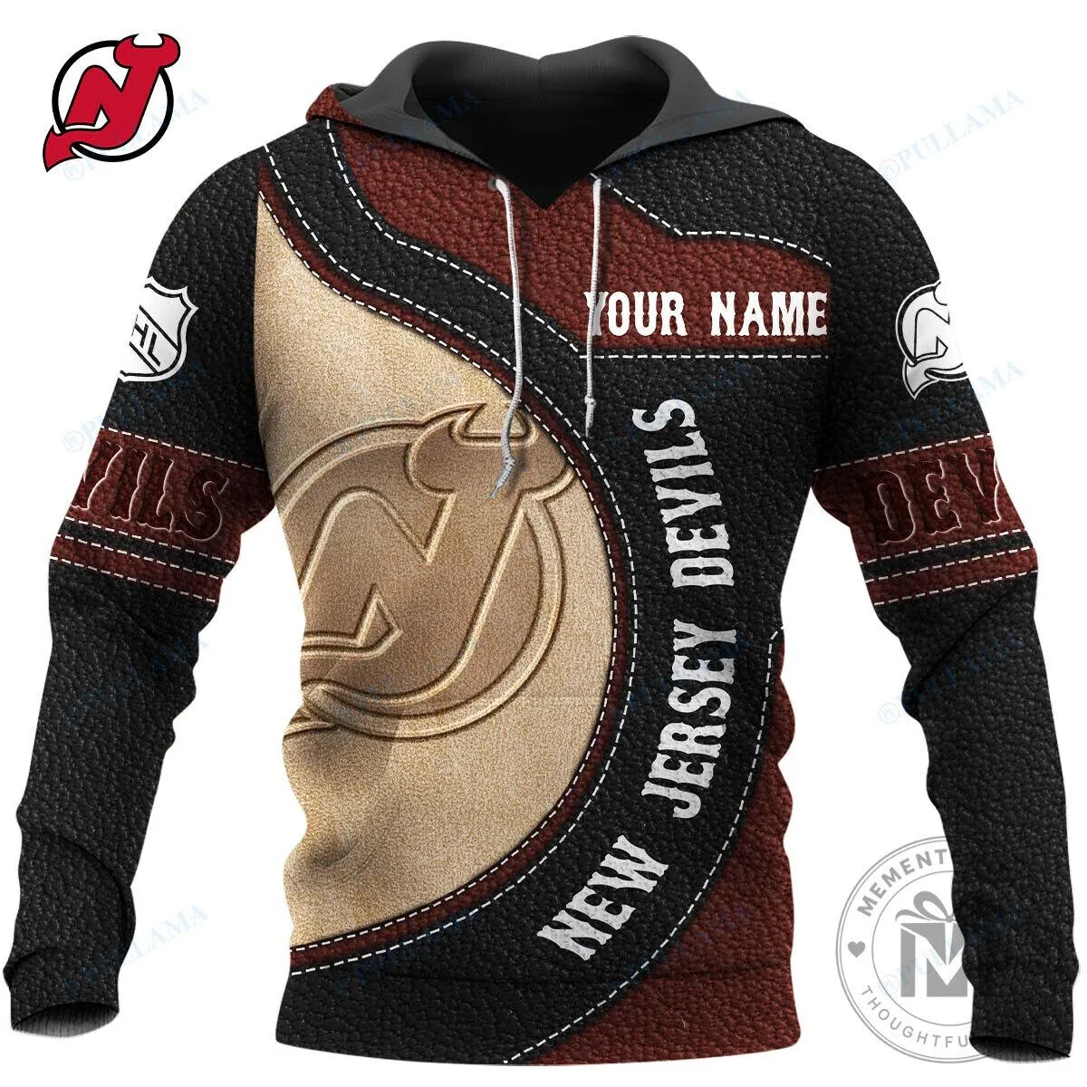 New Jersey Devils Industrial Grunge Style Custom Name Hoodie