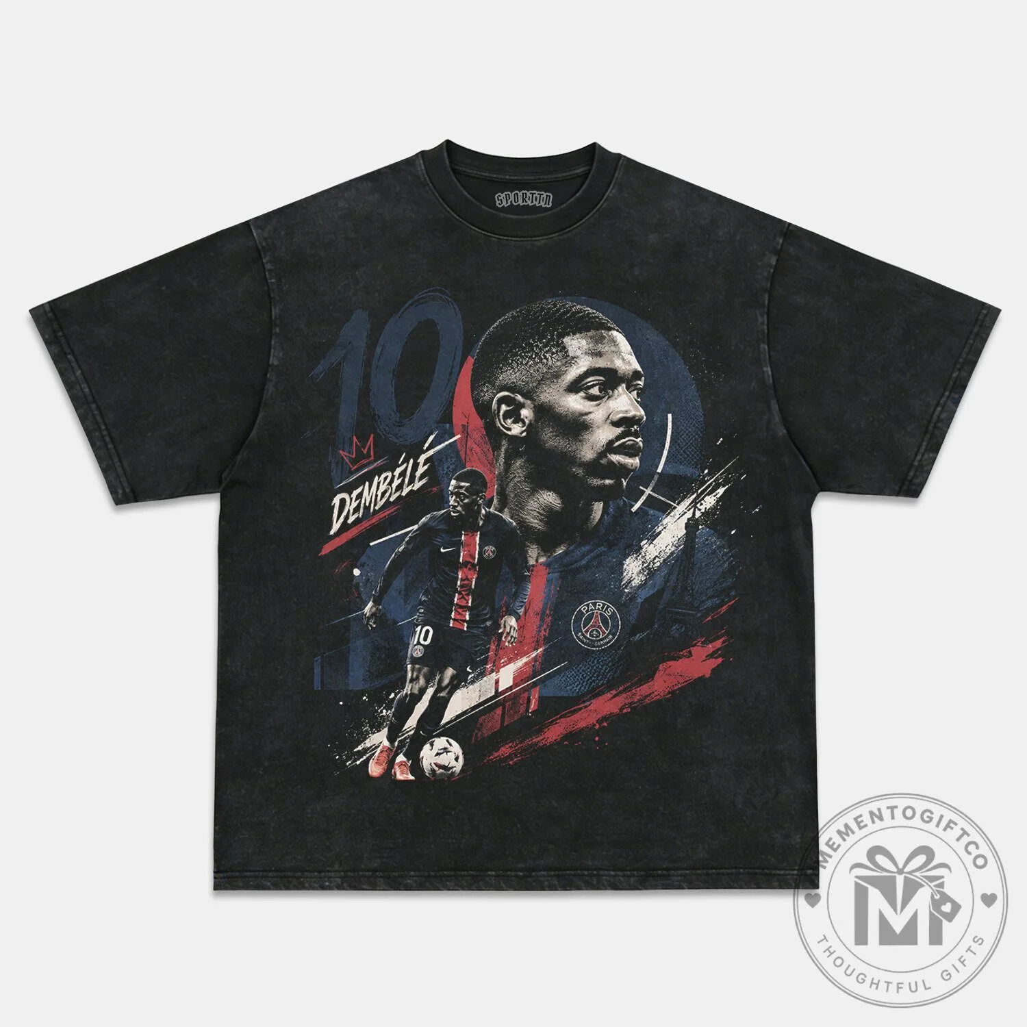 Graphic T-Shirt featuring Ousmane Dembele from Paris Saint-Germain Football Club