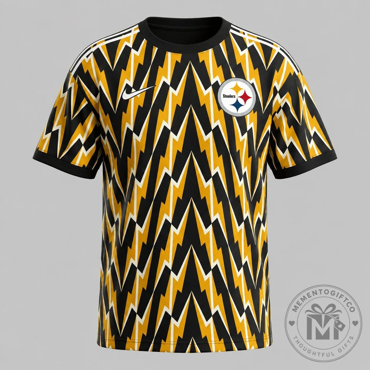 Pittsburgh Steelers Lightning Bolt Pattern Football Fan T-Shirt