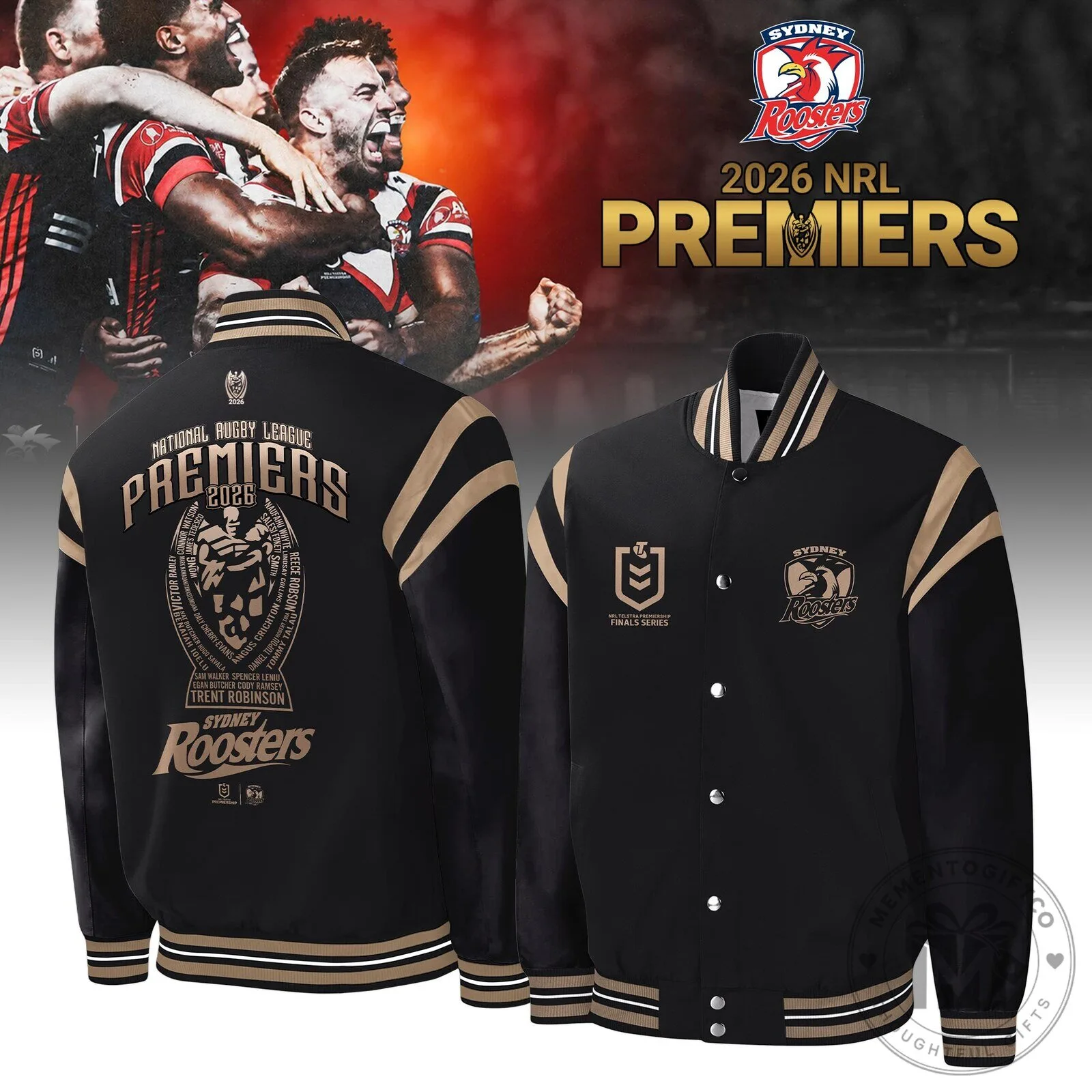 Sydney Roosters 2026 NRL Premiers National Rugby League Championship Bomber Jacket