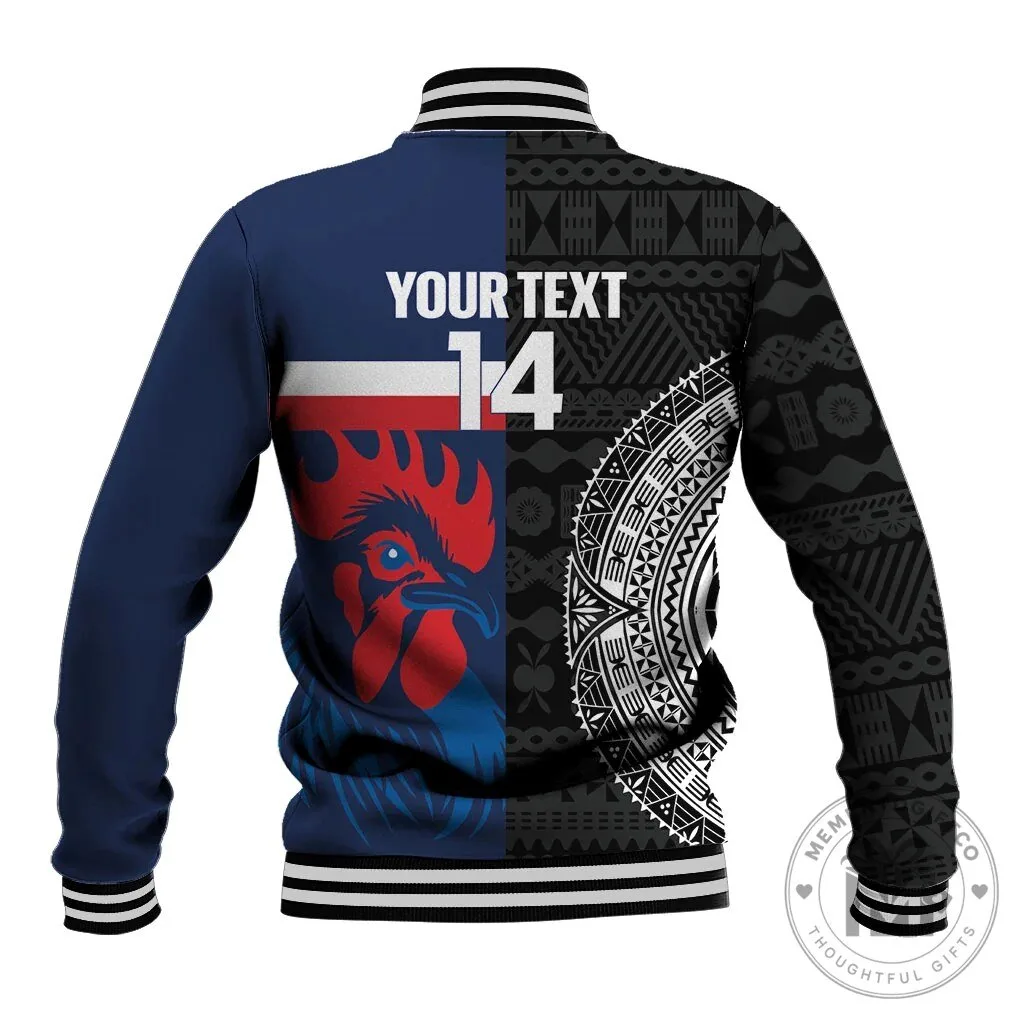 Fiji and France Rugby Custom Baseball Jacket Flying Fijian Les Bleus Together 7 Fiji and France Rugby Custom Baseball Jacket Flying Fijian Les Bleus Together
