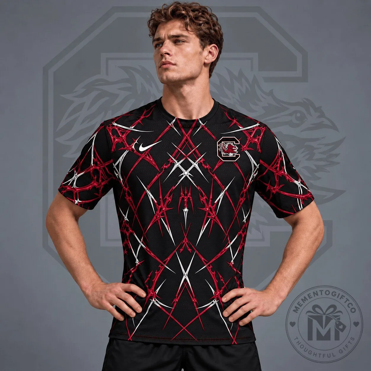 South Carolina Gamecocks Razor Web Performance Crewneck T-Shirt