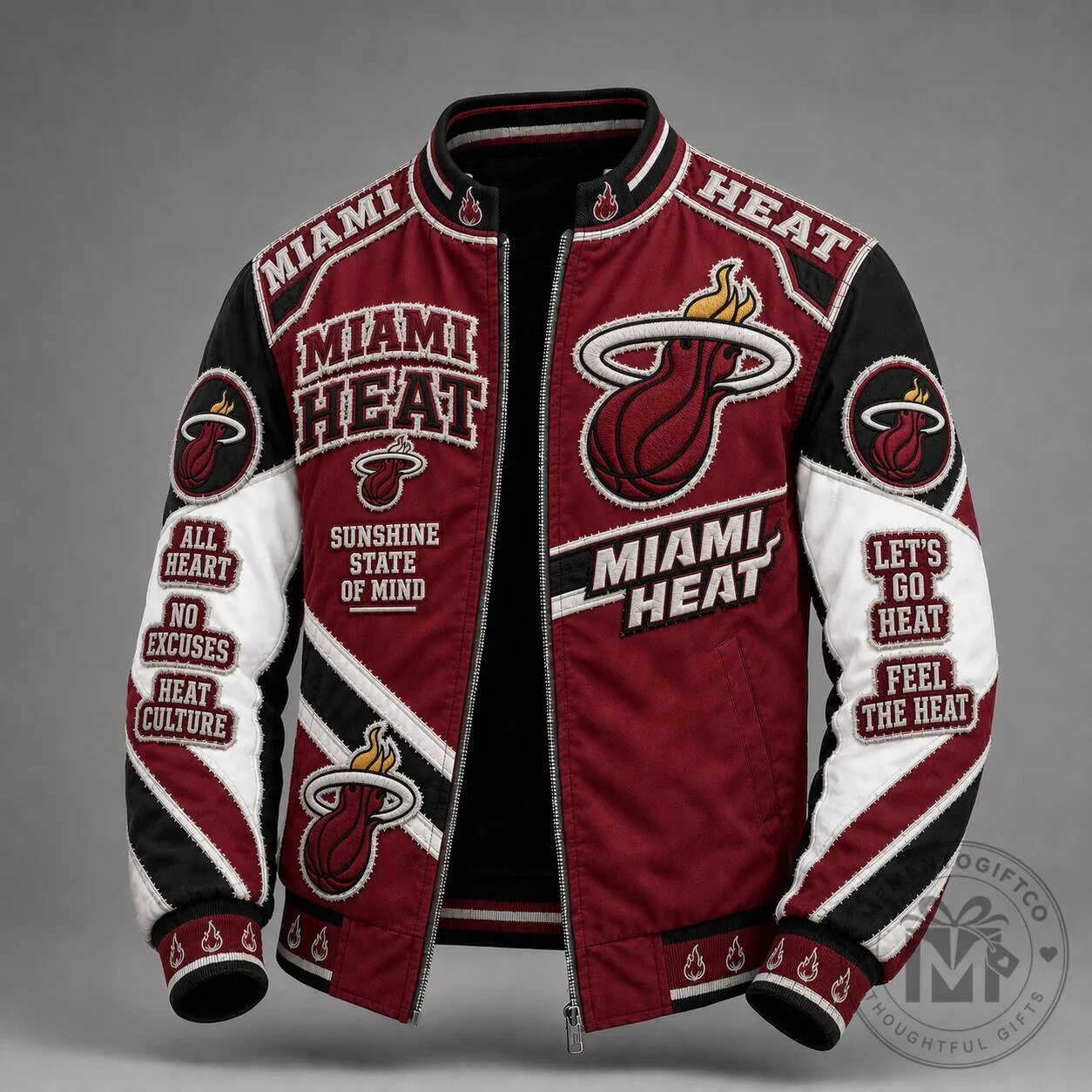 Miami Heat NBA Basketball Team Embroidered Bomber Jacket