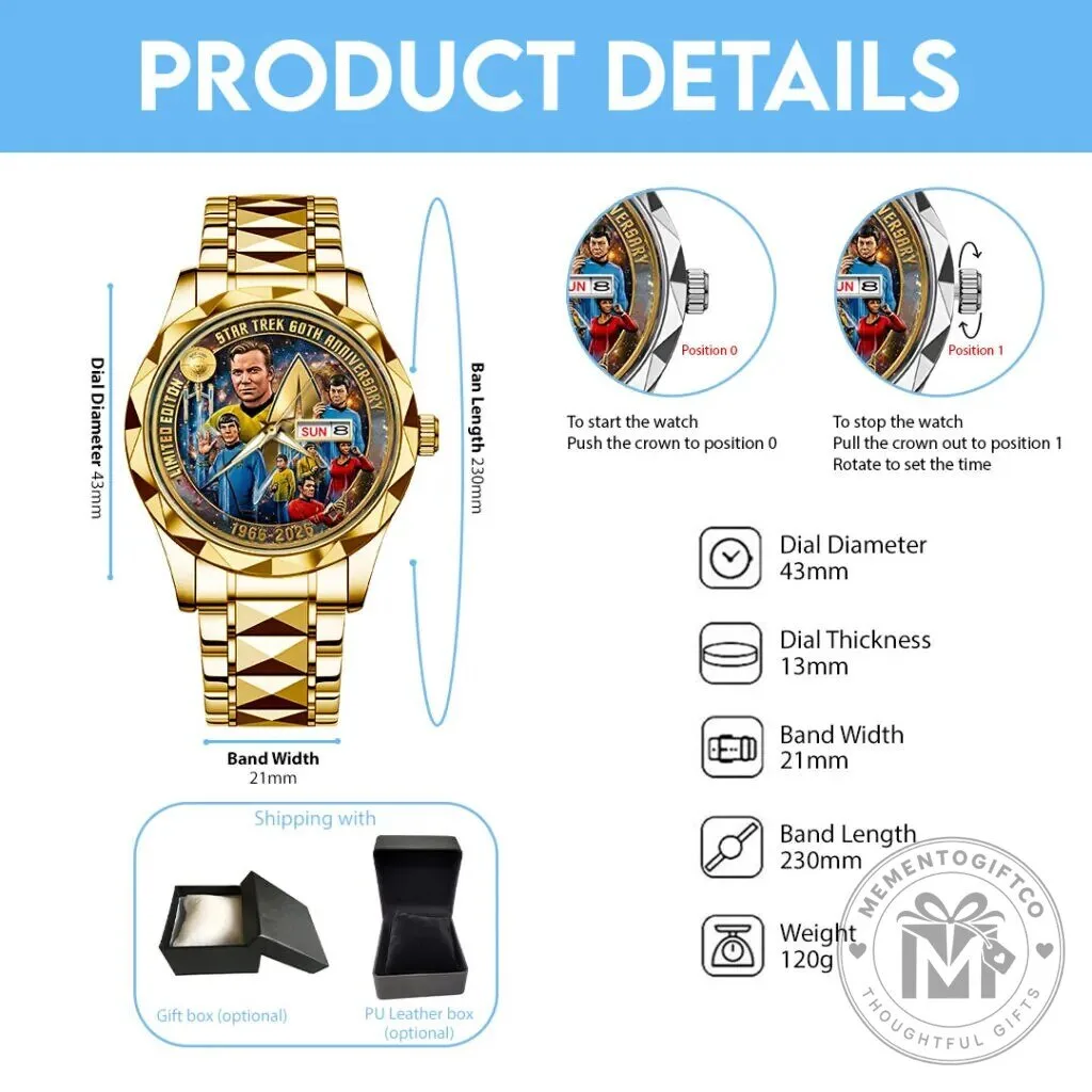 Limited Edition Gold Quartz Watch for the 60th Anniversary of Star Trek 10 Limited Edition Gold Quartz Watch for the 60th Anniversary of Star Trek