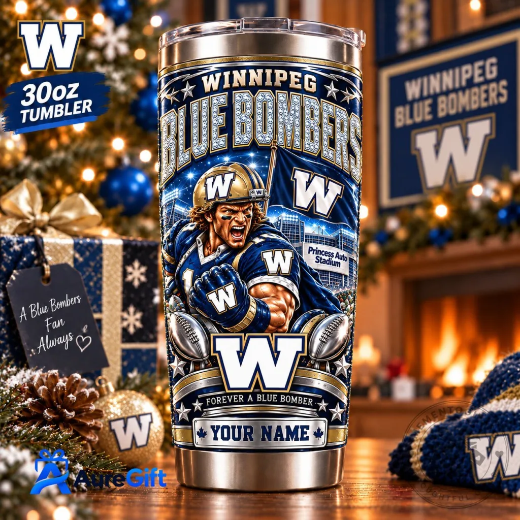 Winnipeg Blue Bombers CFL Football Personalized Name Stainless Steel Tumbler Winnipeg Blue Bombers CFL Football Personalized Name Stainless Steel Tumbler