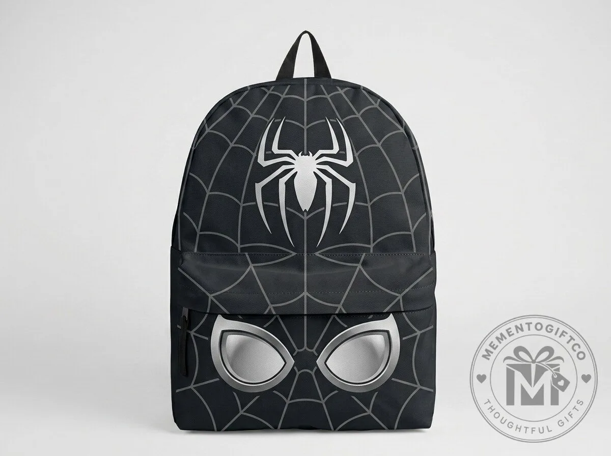 Spider-Man Black Suit Web Pattern Backpack for School and Travel