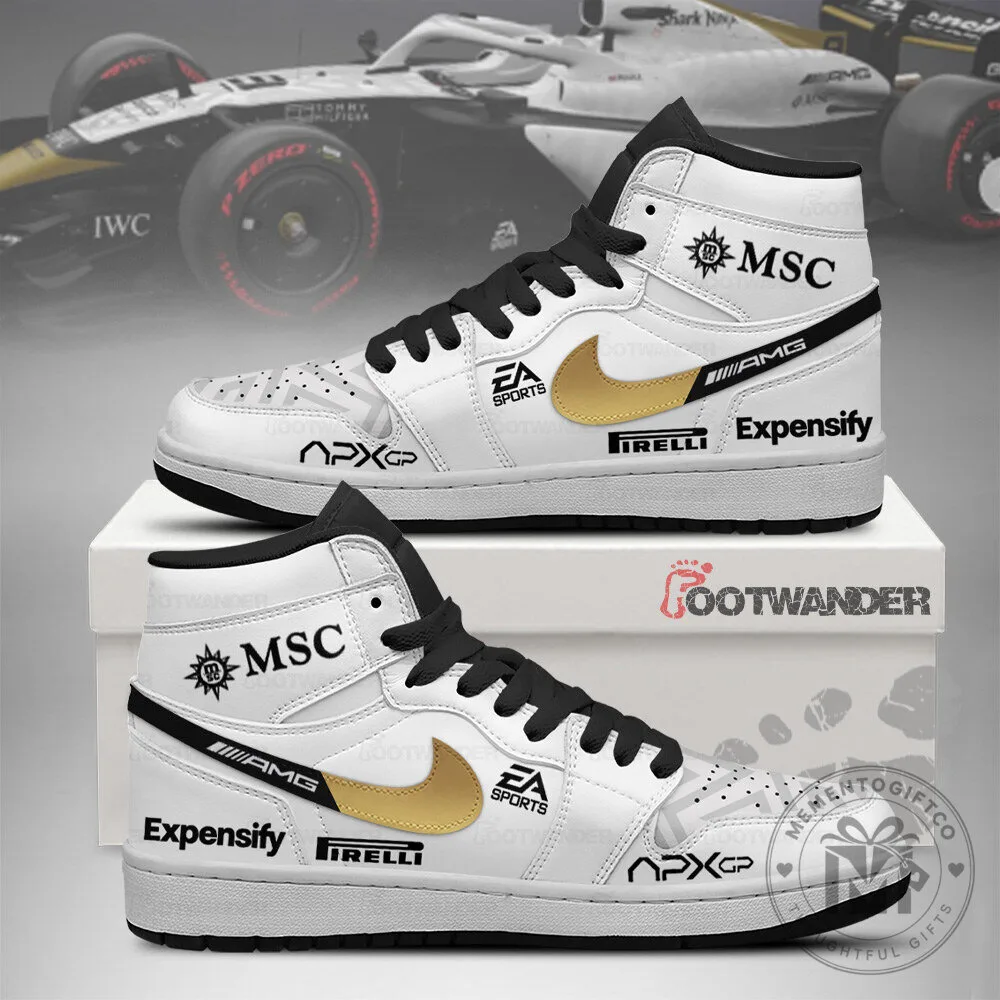 Apex Grand Prix Formula 1 Racing Team White High-Top Sneakers