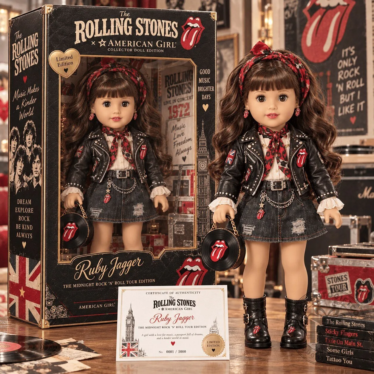 The Rolling Stones Ruby Jagger American Girl Collector Doll Limited Edition