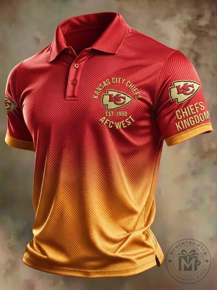 Kansas City Chiefs AFC West Kingdom Football Fan Polo Shirt