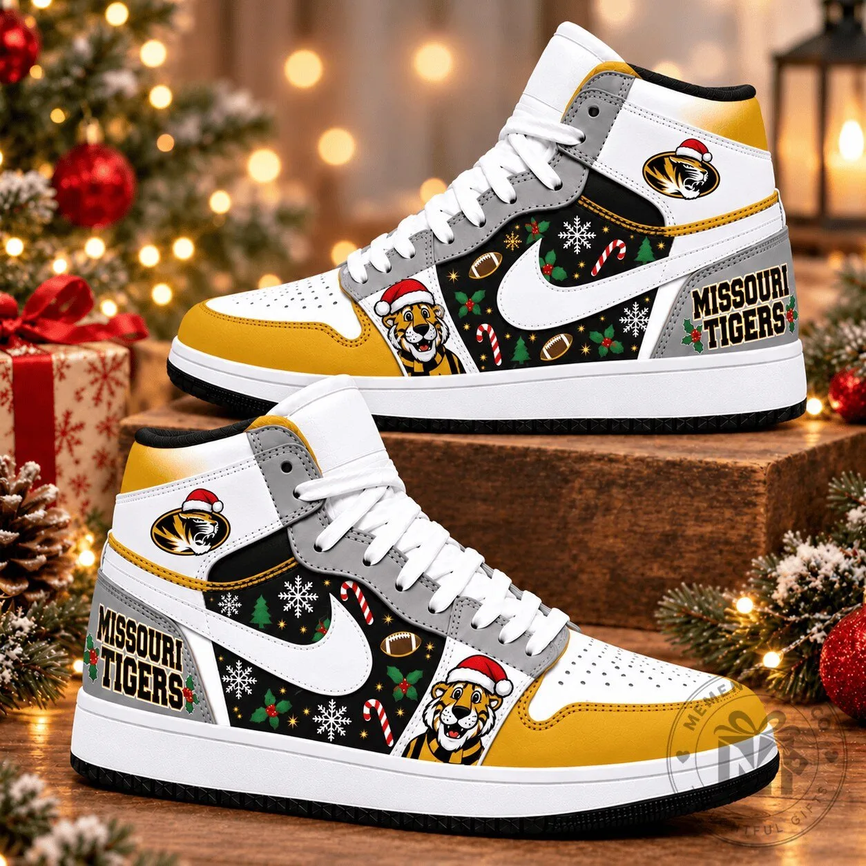 Missouri Tigers Christmas Holiday Football Team High-Top Shoes