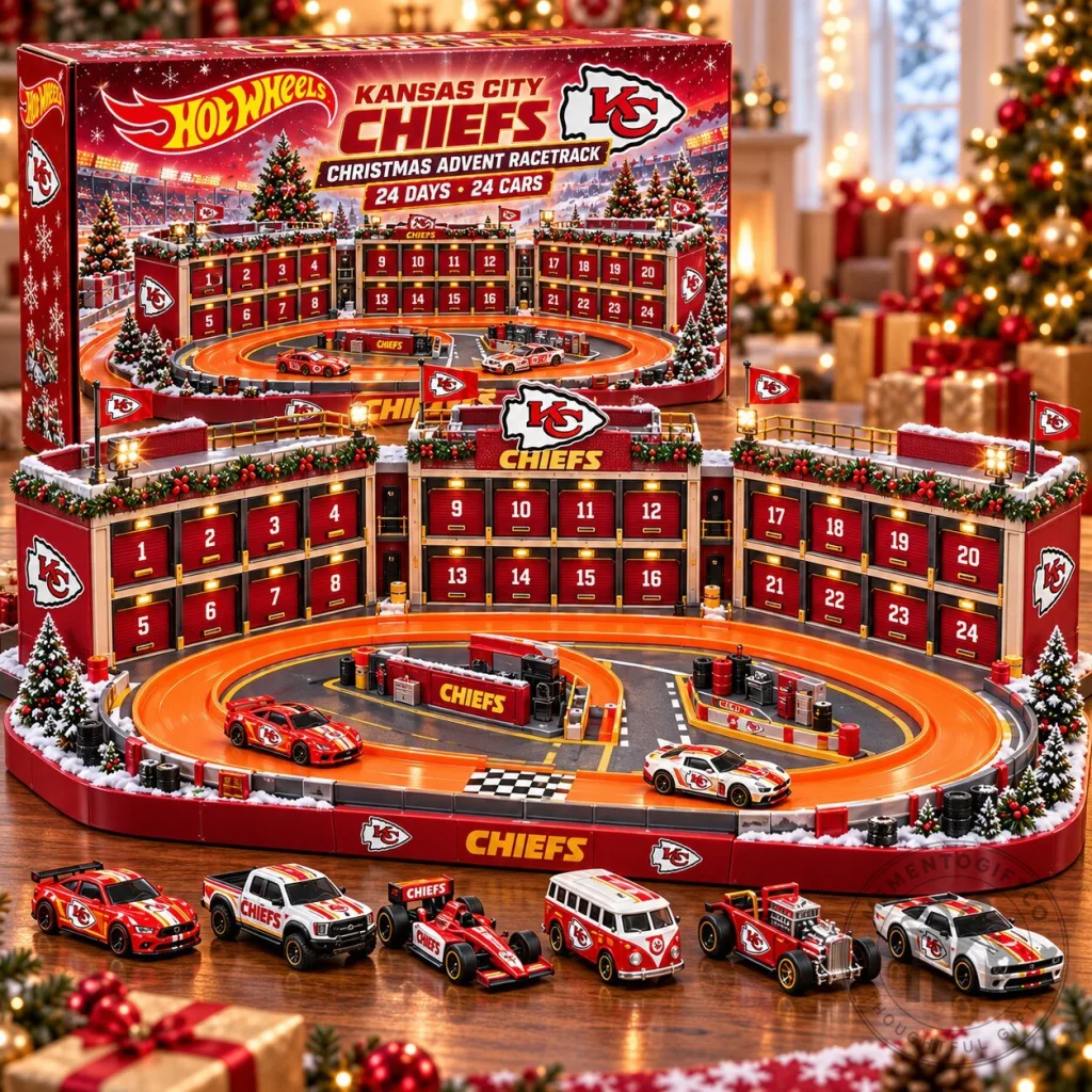 Kansas City Chiefs Hot Wheels Christmas Advent Racetrack Calendar Kansas City Chiefs Hot Wheels Christmas Advent Racetrack Calendar 2D