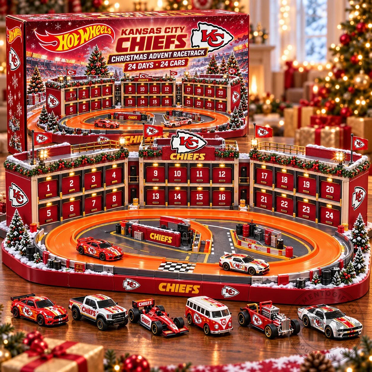 Kansas City Chiefs Hot Wheels Christmas Advent Racetrack Calendar