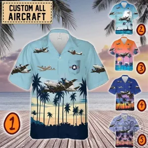 Lockheed P-3 Orion Aircraft Tropical Beach Hawaiian Shirt