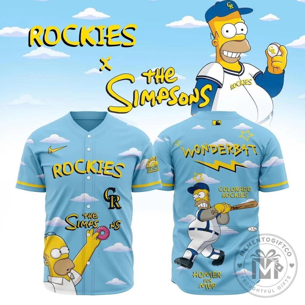 Homer Simpson Baseball Jersey from The Simpsons - Colorado Rockies Edition