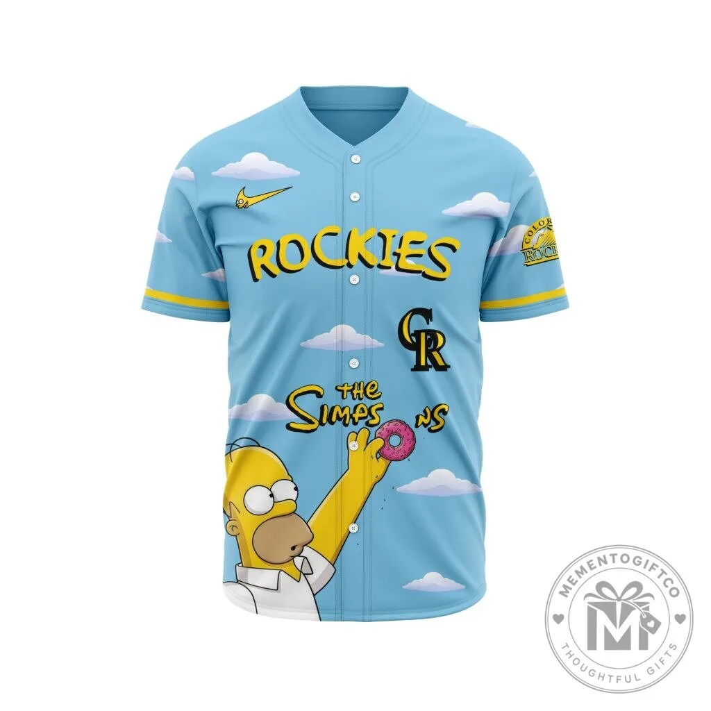 Homer Simpson Baseball Jersey from The Simpsons - Colorado Rockies Edition 8 Homer Simpson Baseball Jersey from The Simpsons - Colorado Rockies Edition