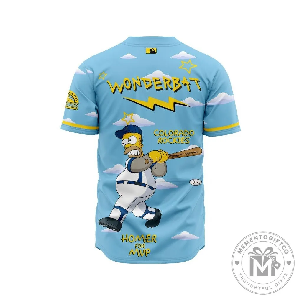 Homer Simpson Baseball Jersey from The Simpsons - Colorado Rockies Edition 9 Homer Simpson Baseball Jersey from The Simpsons - Colorado Rockies Edition