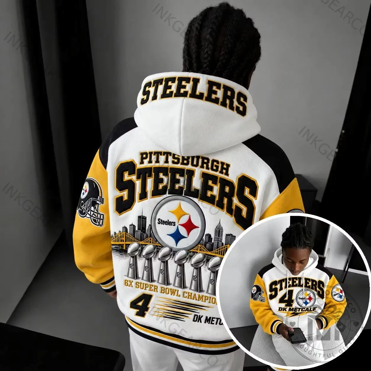 Pittsburgh Steelers 6X Super Bowl Champion DK Metcalf Hoodie