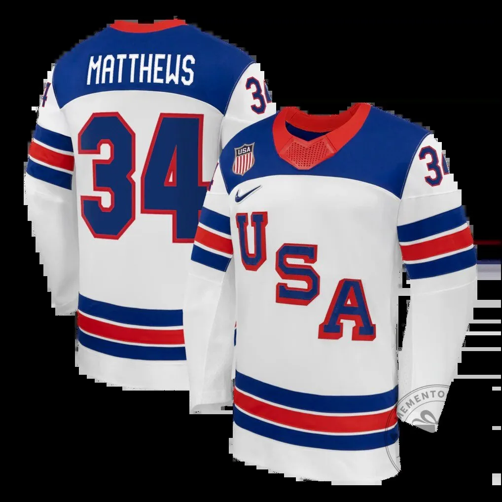 Auston Matthews Team USA Winter Olympics White Hockey Jersey