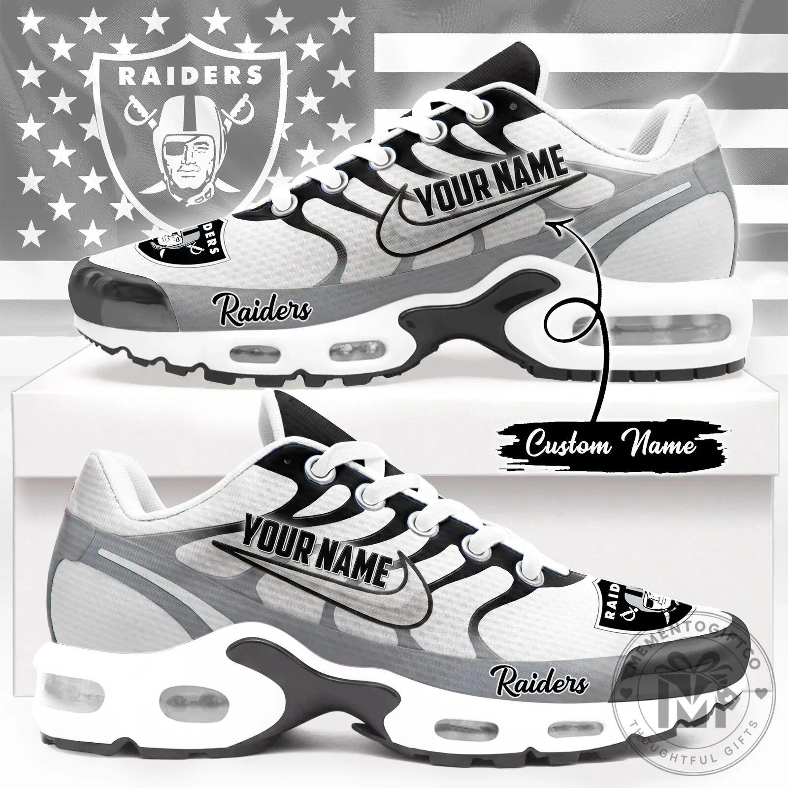 Las Vegas Raiders NFL Custom Name Air Max Sneakers Shoes